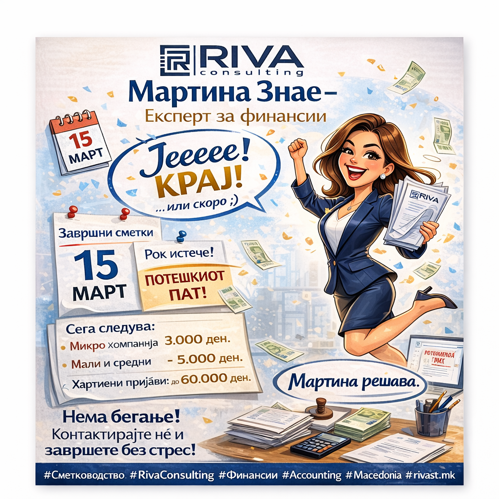 Завршни сметки 2025 Македонија рок 15 март и тарифи централен регистар